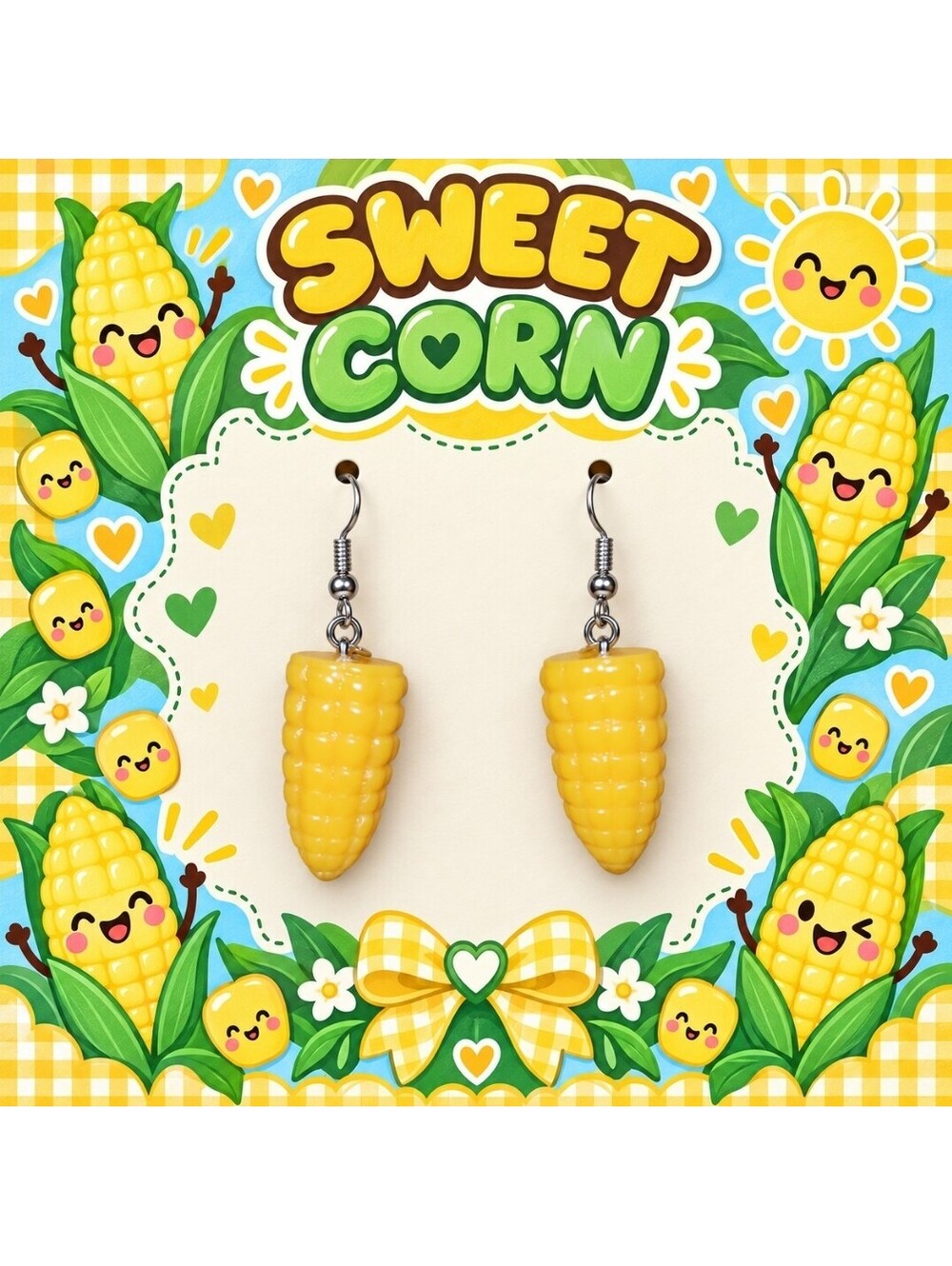Kawaii Cute & Fun Corn on the Cob Summertime Earrings